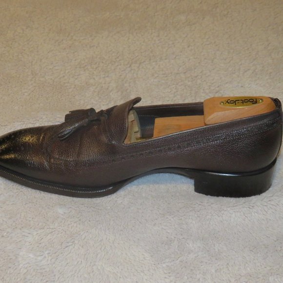 Tom Ford Brown Leather Kiltie Tassel Brogue Loafers 9 TT main image 7